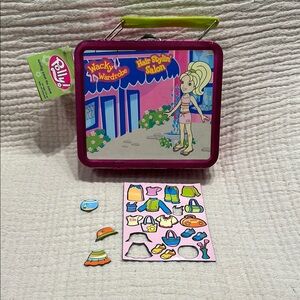Polly Pocket vintage Wacky Wardrobe Hair Stylin' Salon Playset - Pink and Green
